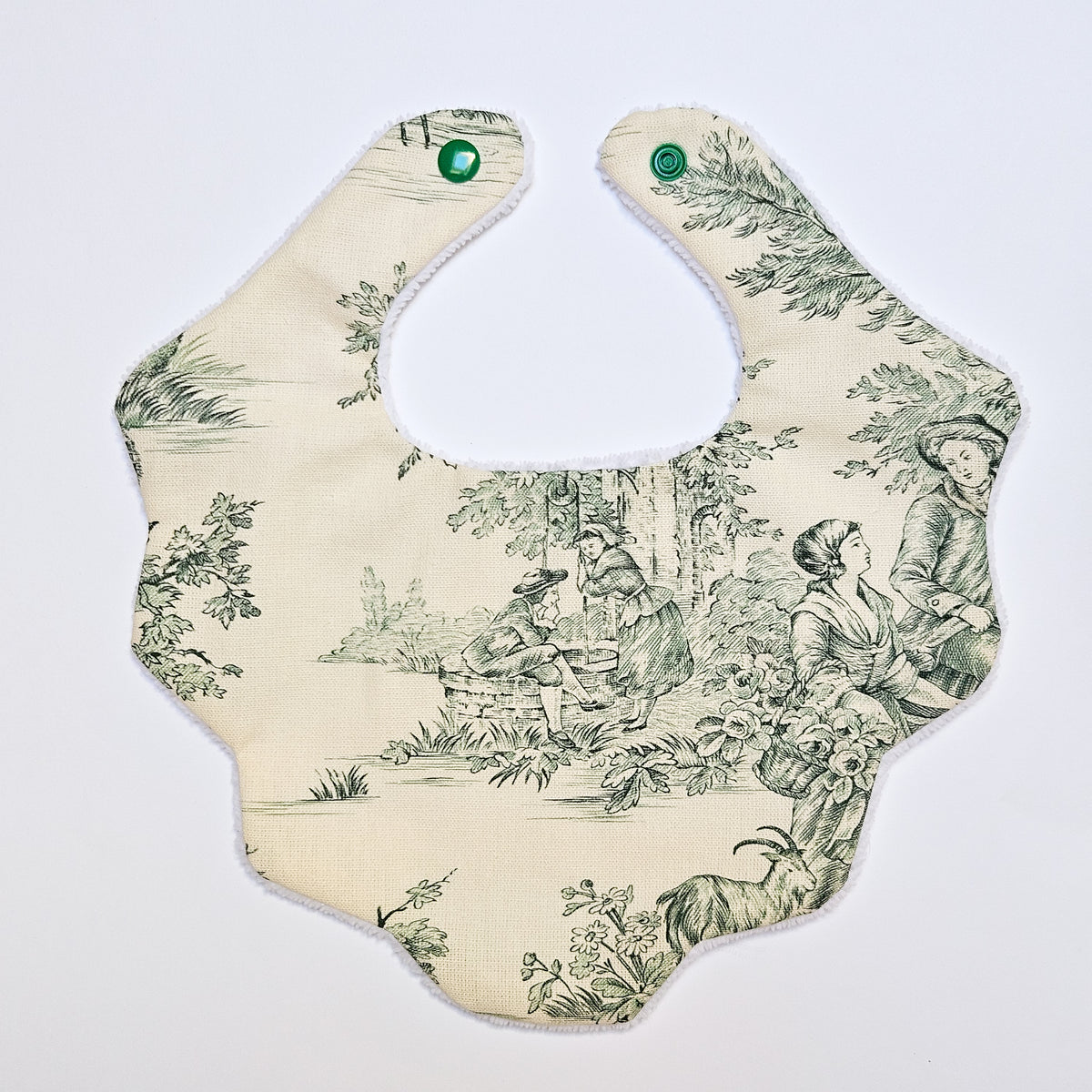 Bavoirs Toile de Jouy - Vert