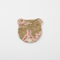 Dessous-de-verre ourson fait main toile de Jouy beige rouge