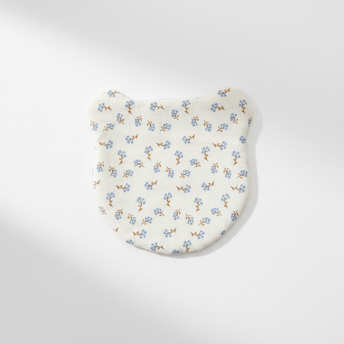 Dessous-de-verre ourson fait main tissu fleurs bleues