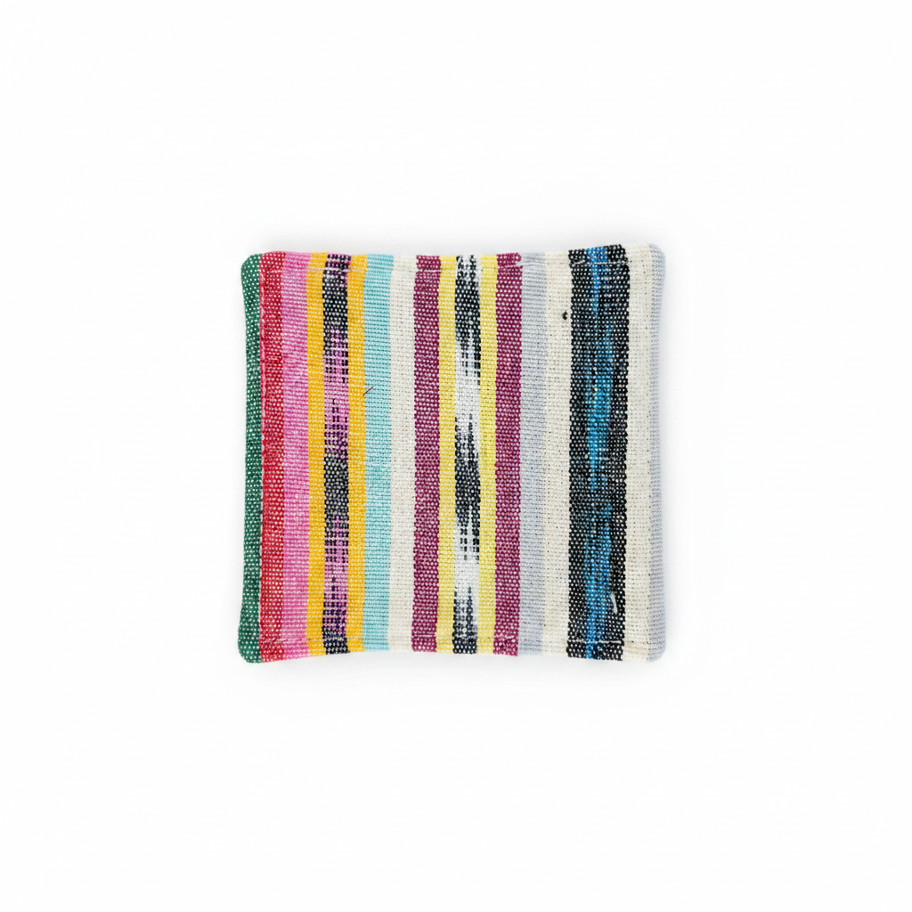 Dessous-de-verre tissé fait main rayures multicolores