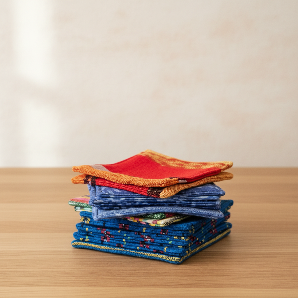 Pile dessous-de-verre colorés